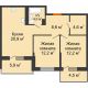 2 комнатная квартира 66,7 м² в ЖК Отражение, дом Литер 2.2 - планировка