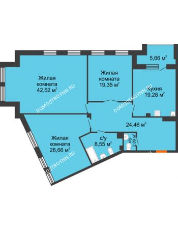 3 комнатная квартира 147,74 м² - ЖД Коллекция