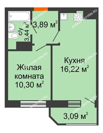 1 комнатная квартира 36,94 м² в ЖК Город времени, дом № 18