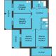 3 комнатная квартира 124,87 м² в ЖК Кристалл, дом Корпус 1 - планировка