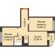 2 комнатная квартира 57 м² в ЖК 5 Элемент (Пятый Элемент), дом Корпус 5-7 (Монолит) - планировка