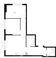 2 комнатная квартира 60,6 м² в ЖК Савин парк, дом корпус 8 - планировка