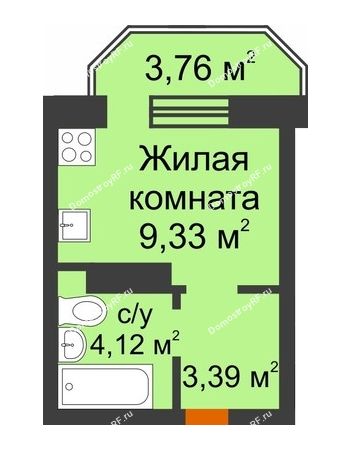 Студия 17,95 м² в ЖК Светлоград, дом Литер 16
