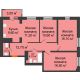 4 комнатная квартира 84,5 м² в ЖК На Высоте, дом 2 этап - планировка
