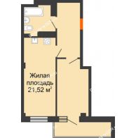 2 комнатная квартира 41,15 м² в ЖК Сокол Градъ, дом Литер 2 - планировка