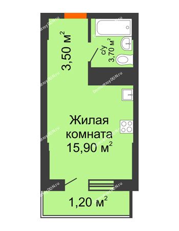 Студия 24,3 м² - ЖК Клубный дом на Мечникова