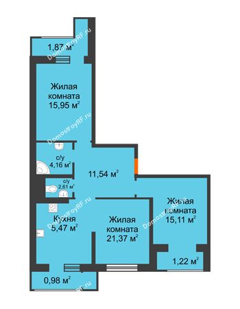 3 комнатная квартира 82 м² в ЖК Стрижи, дом Литер 3