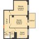 2 комнатная квартира 53,85 м² в ЖК Грин Парк, дом Литер 2 - планировка