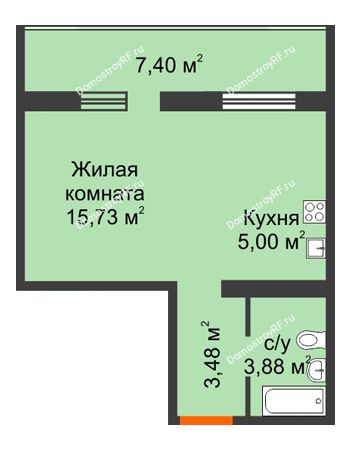 1 комнатная квартира 30,33 м² в ЖК Квартал №6 (Восточный), дом Литер 25