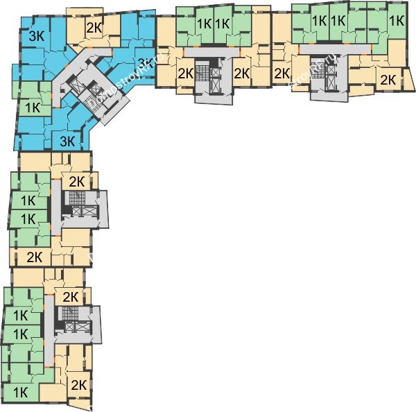 ЖК Сограт - планировка 3 этажа