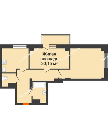2 комнатная квартира 57,91 м² в ЖК Сокол Градъ, дом Литер 4