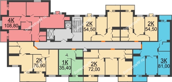 Планировка 11 этажа в доме 4 этап в ЖК Трамвай желаний