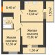 2 комнатная квартира 57,5 м², ЖК Клубный дом на Мечникова - планировка