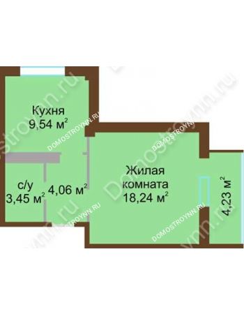 1 комнатная квартира 37,41 м² в ЖК Мой дом на Коломенской, дом № 1