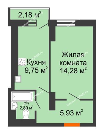 1 комнатная квартира 32,85 м² в ЖК Мечников, дом ул. Мечникова, 37