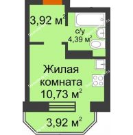 Студия 20,22 м² в ЖК Светлоград, дом Литер 15 - планировка