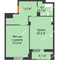 1 комнатная квартира 64,65 м² в ЖК Квартет, дом № 3 - планировка