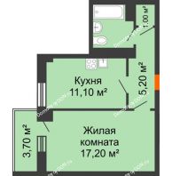 1 комнатная квартира 37,9 м² в ЖК Сокол Градъ, дом Литер 3 - планировка