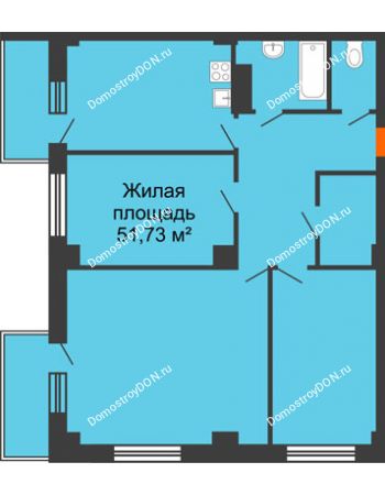3 комнатная квартира 87,48 м² в ЖК Сокол Градъ, дом Литер 1 (8)