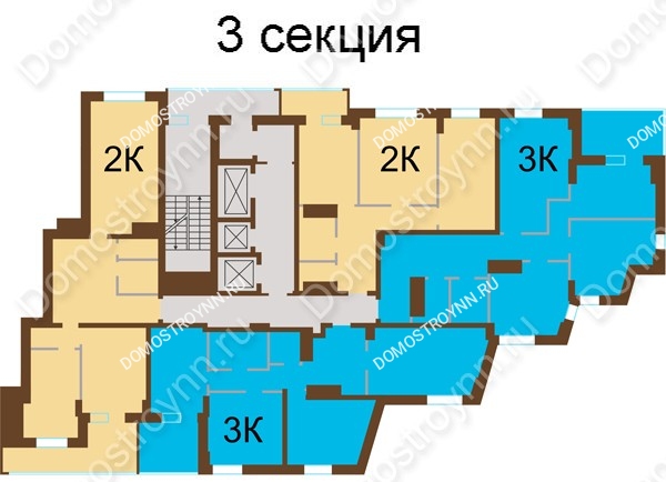 Планировка 19 этажа в доме № 7, корп. 6 в ЖК Подкова на Панина