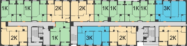 Планировка 3 этажа в доме № 3 в ЖК Квартет
