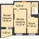 2 комнатная квартира 62,82 м² в ЖК Россинский парк, дом Литер 1 - планировка