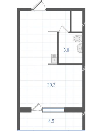 Студия 24,6 м² в ЖК Левенцовка парк, дом Корпус 8-12.1