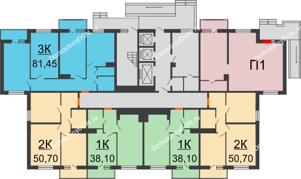 Планировка 1 этажа в доме Литер 2, 3 этап в ЖК SkyPark (Скайпарк)