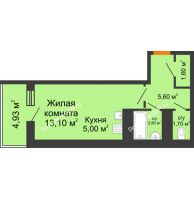 Студия 31,31 м² в ЖК Сокол на Оганова, дом Литер 1 - планировка