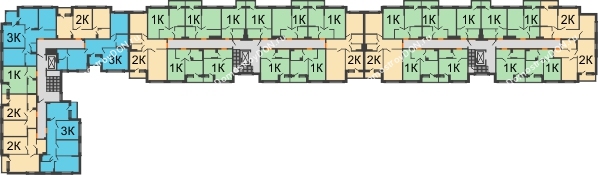 Планировка 3 этажа в доме Литер 8 в ЖК Западная резиденция