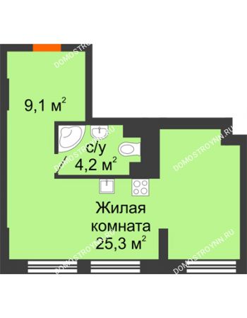 Студия 38,6 м² - Комплекс апартаментов KM TOWER PLAZA (КМ ТАУЭР ПЛАЗА)
